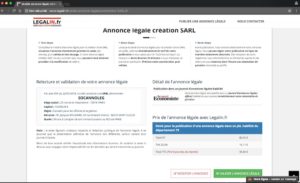 Exemple d'annonce légale de création de SARL département 92